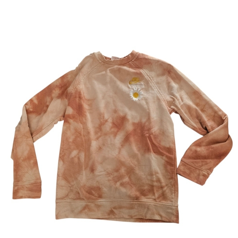 Nike Sweatshirt Kids Youth XL Tie dye Orange Sportswear Long‎ Sleeve Pullover
